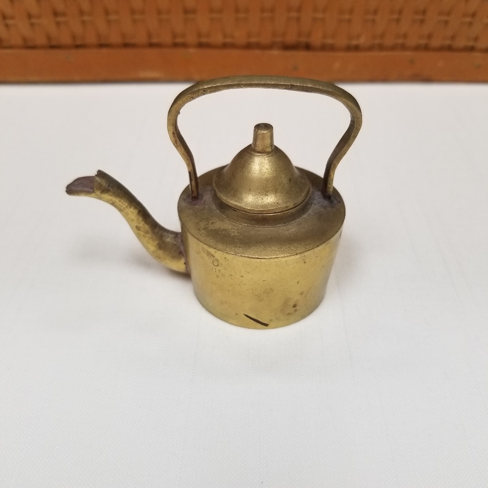 Miniature Vintage Brass Kettle